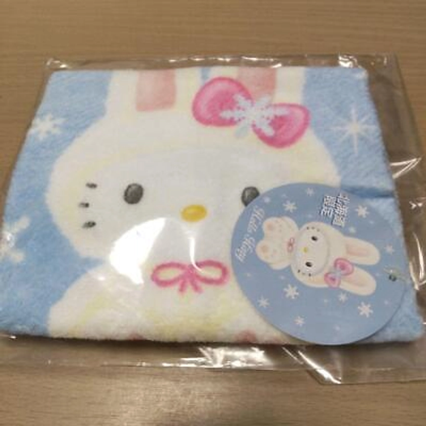 Hokkaido Limited Hello Kitty Retro Hand Towel Gotochi Snow Rabbit Made In Japan