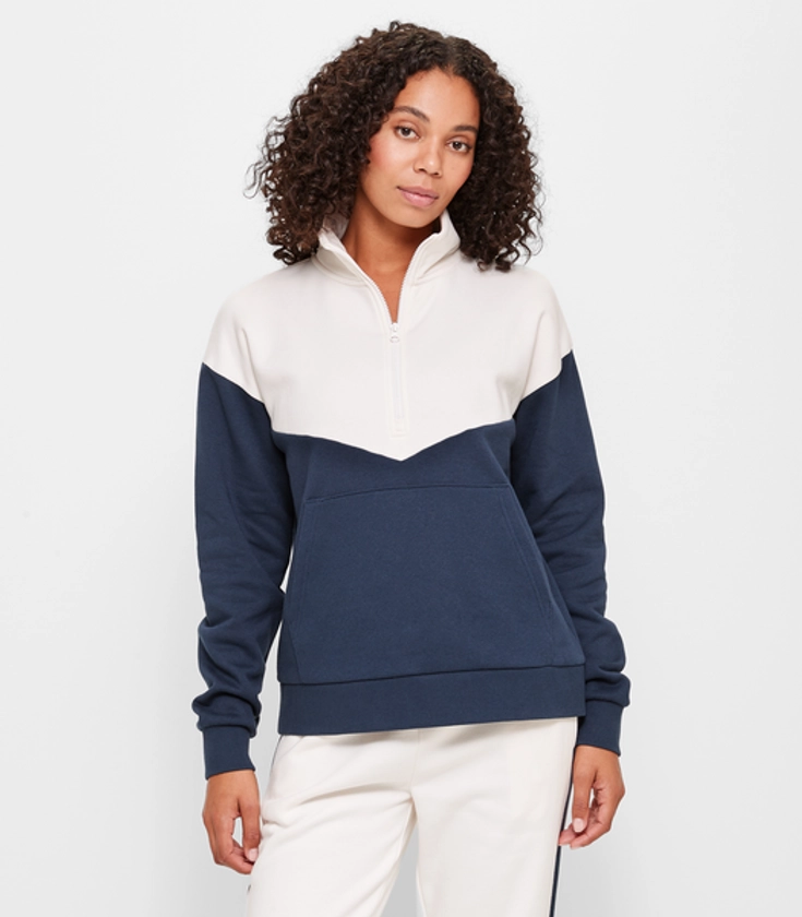 Active 1/4 Zip Spliced Fleece Jumper