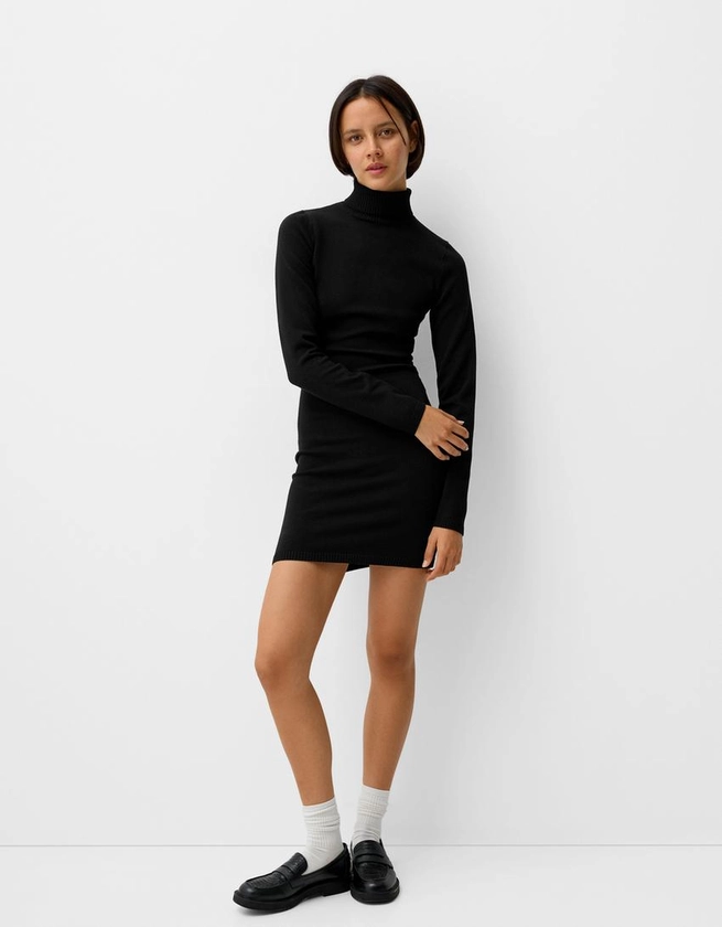 High neck mini dress