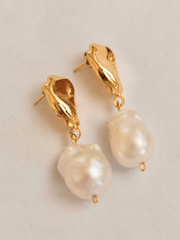 The Mountain Pearl Earrings — Pamela Card Jewelry