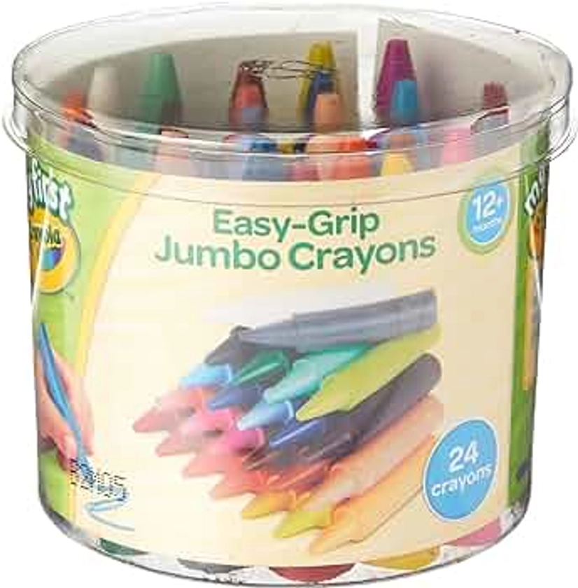 CRAYOLA MyFirst Jumbo Crayons - Assorted Colours (Pack of 24), Easy-Grip Colouring Crayons Perfect for Toddlers Hands, Ideal for Kids Aged 12+ Months