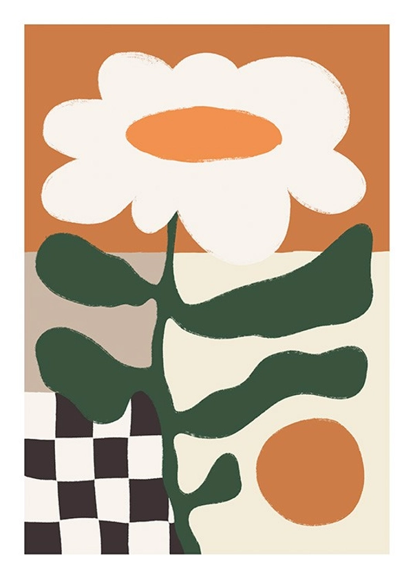 Retro Flower Affiche