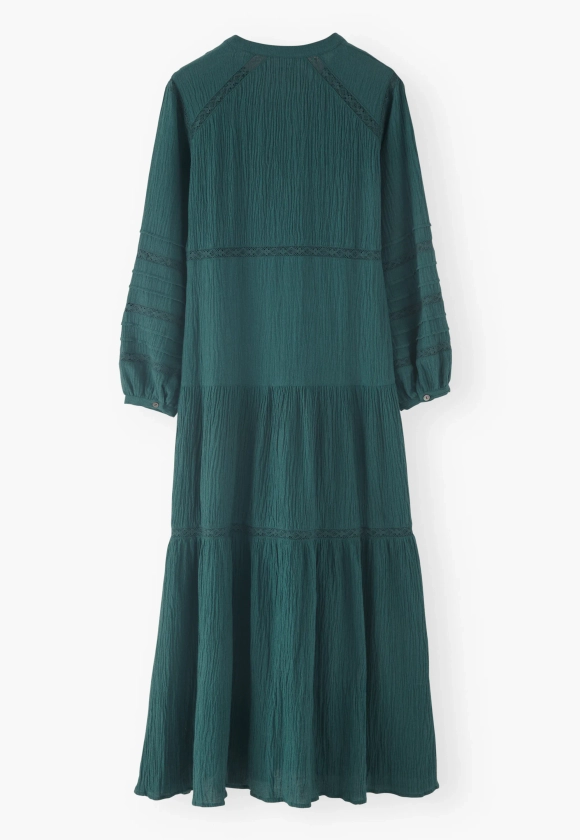 Wrap London - Crinkle cotton & linen maxi-dress