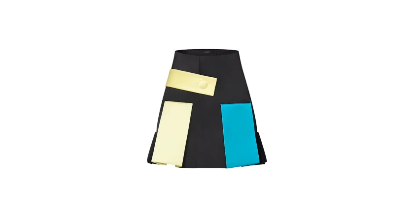 Les collections de Louis Vuitton : Jupe plissée color-block à patte boutonnée