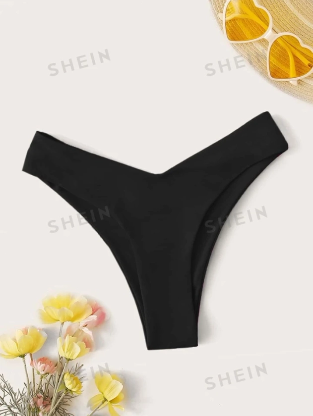 SHEIN Swim Summer Beach High Leg Bikini Panty | SHEIN UK