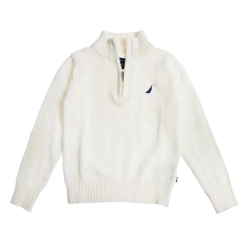 Nautica Big Boy's 1/2 Zip Key Solid Sweater