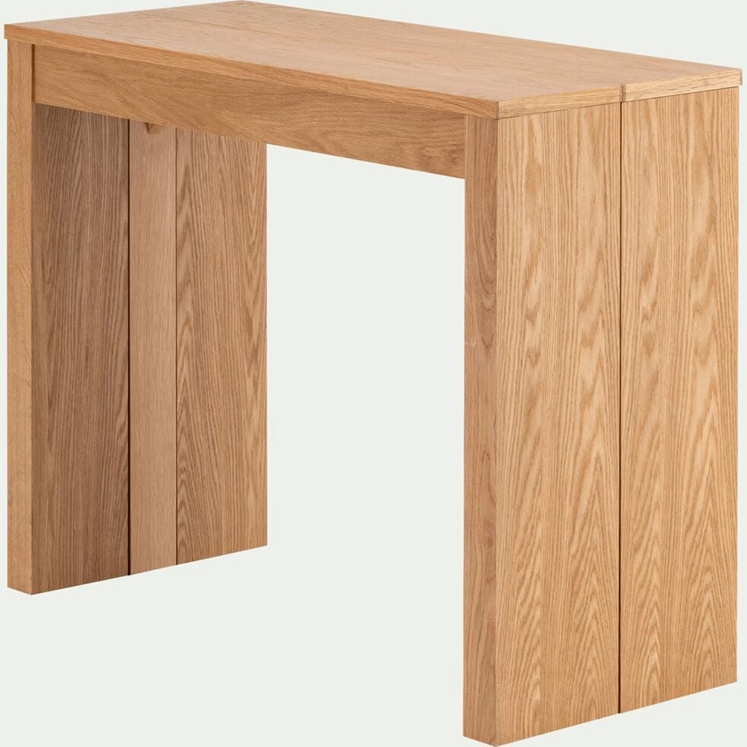 FELICITA - Table console extensible en placage chêne - bois clair (2 à 8 places)