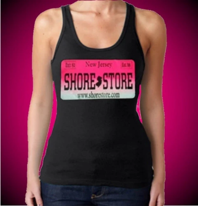 Shore Store License Plate Hot Pink Tank Top W 334