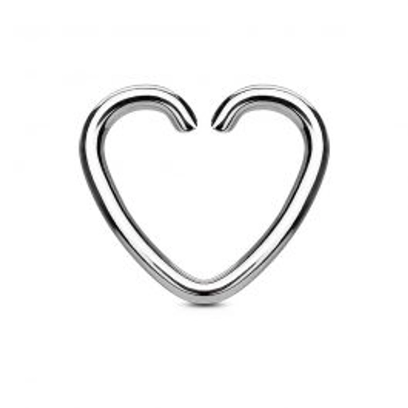 Silver stainless steel heart-shaped ring