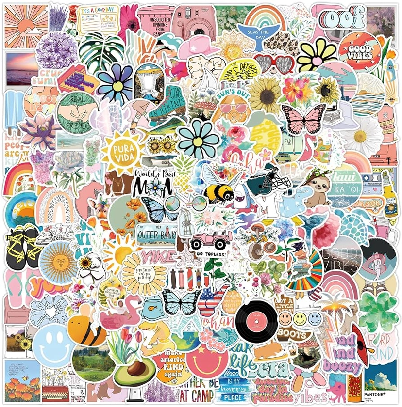 200Pcs Water Bottle Stickers for Kids, Cute Stickers for Water Bottles, Vinyl Waterproof Stickers Aesthetic Laptop Sticker Pack Classroom Prizes Skateboard Stickers for Kids Teens Girls Students