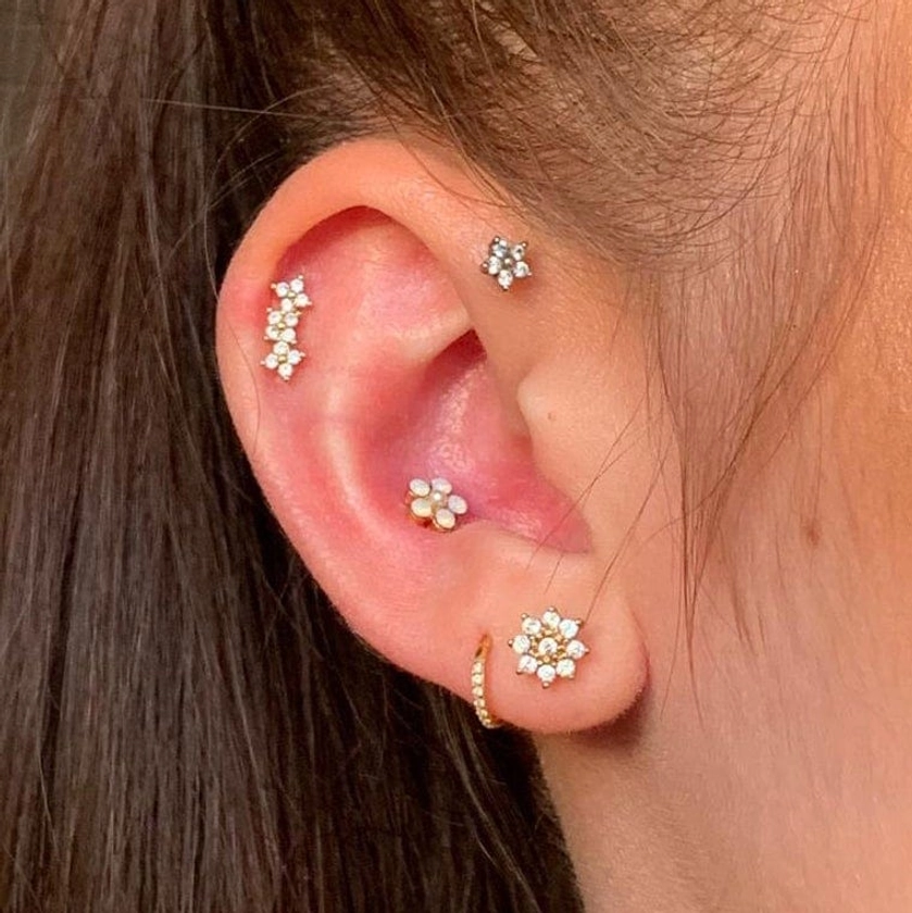 Tiny Flower Trio Piercing