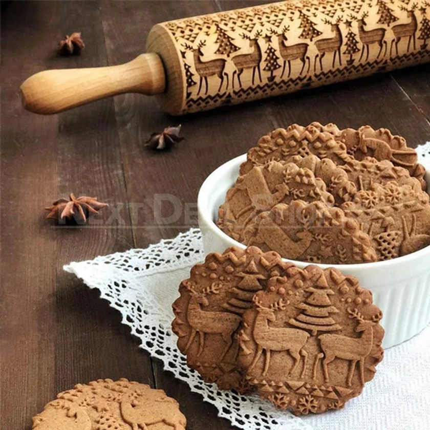 Christmas Wooden Rolling Pins