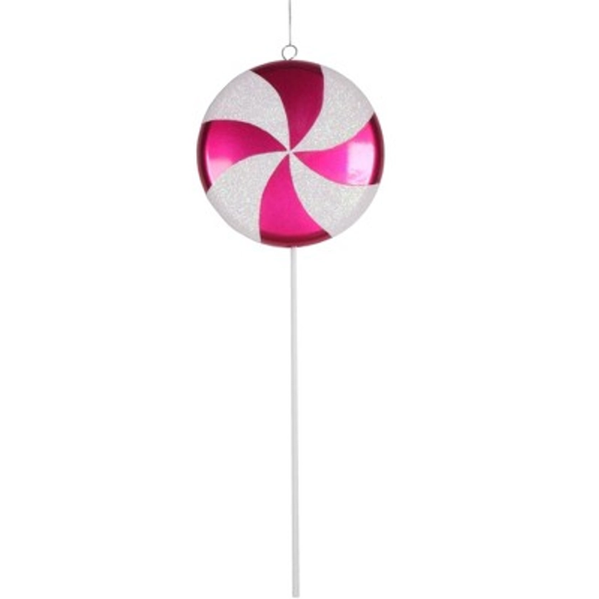 Vickerman 17" Cerise-White Candy Lollipop Christmas Ornament
