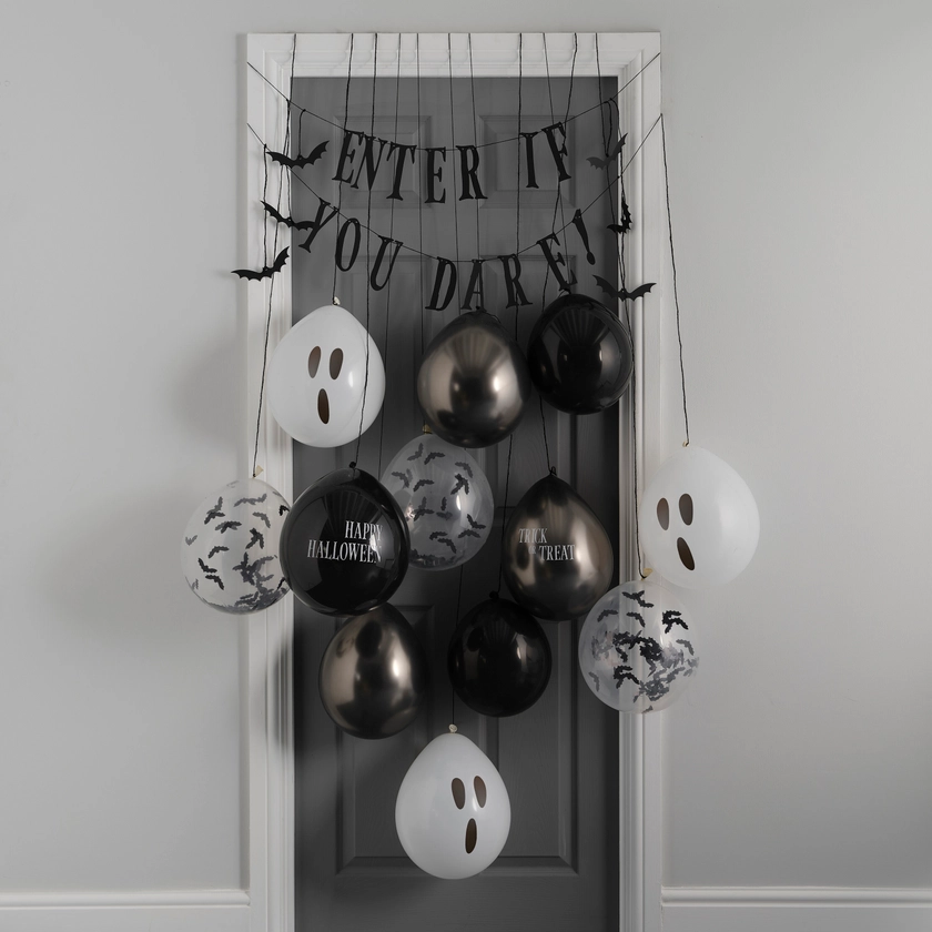 Enter If You Dare Halloween Door Decoration Kit with Balloons, Bunting & Bats | Ginger Ray