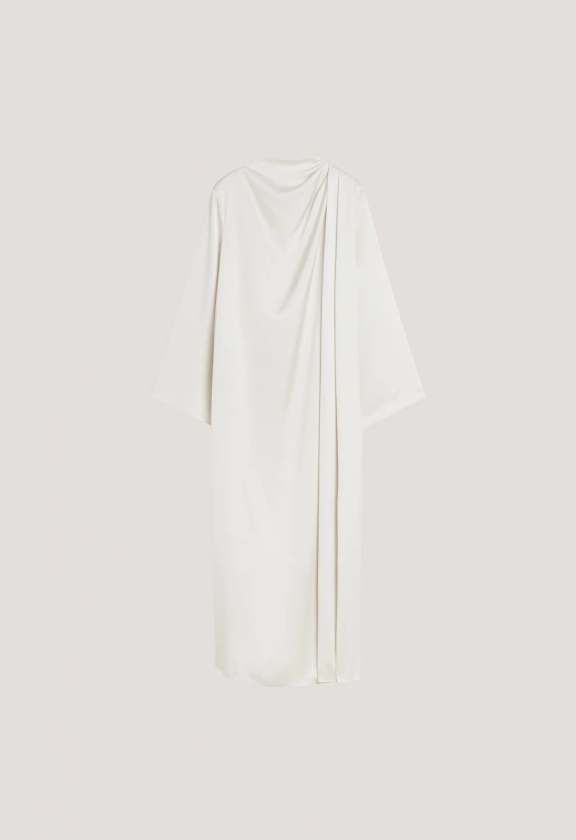 Asymmetric Drape Dress | Off White