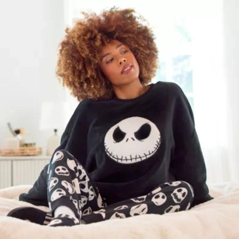 Pyjama Jack Skellington en polaire pour femmes, L'Étrange Noël de Monsieur Jack par Tim Burton