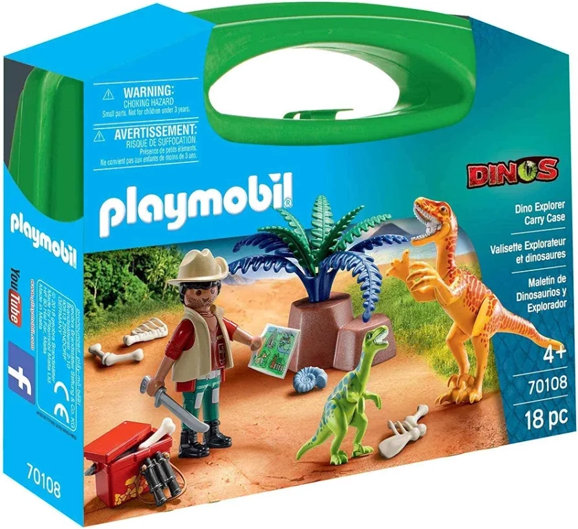 Playmobil 70108 Dino Explorer Carry Case, Fun Imaginative Role-Play, PlaySets Suitable for Children Ages 4+