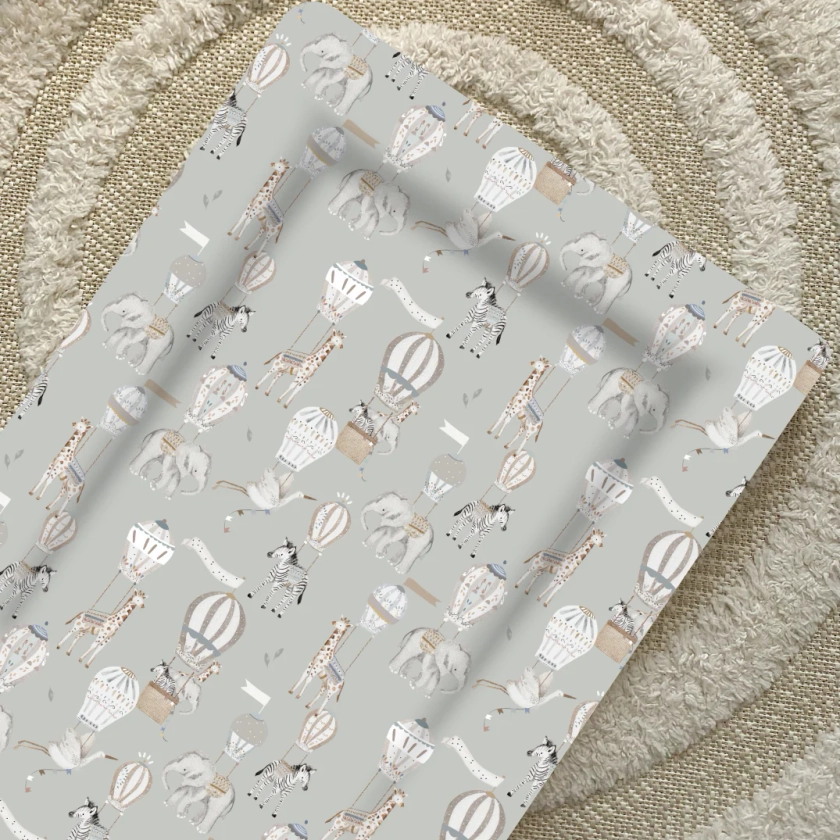 Standard Table Deluxe Baby Changing Mat - Hot Air Balloon Print
