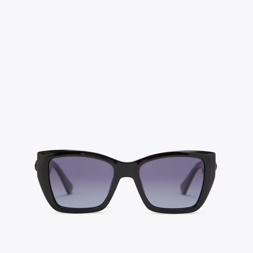 KENSINGTON RECTANGLE Black Drench Sunglasses by KURT GEIGER LONDON