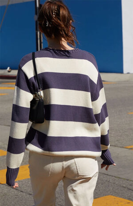 John Galt Cream & Navy Striped Brianna Sweater | PacSun