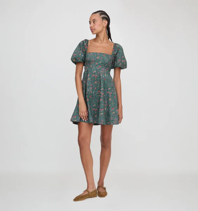 The Matilda Mini Dress - Bottle Green Fleur Chintz