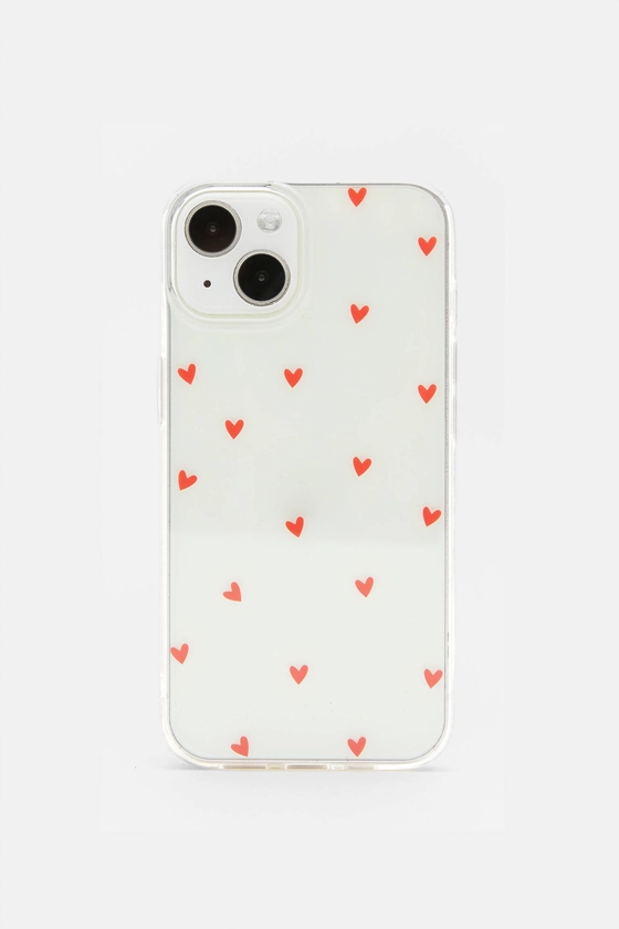 Coque iPhone avec cœurs rouges - pull&bear