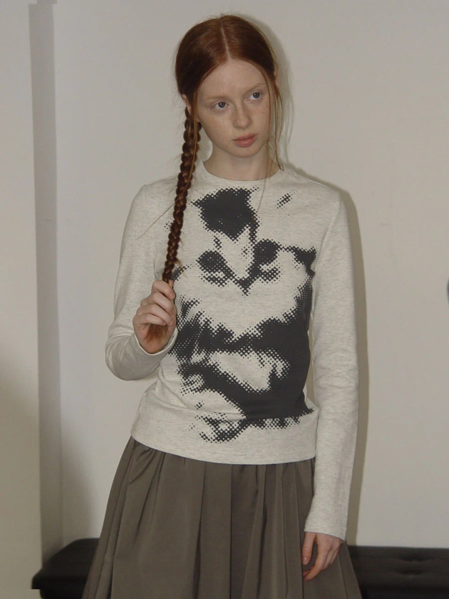 Halftone Kitty Cat Sweatshirt | Square Houlest