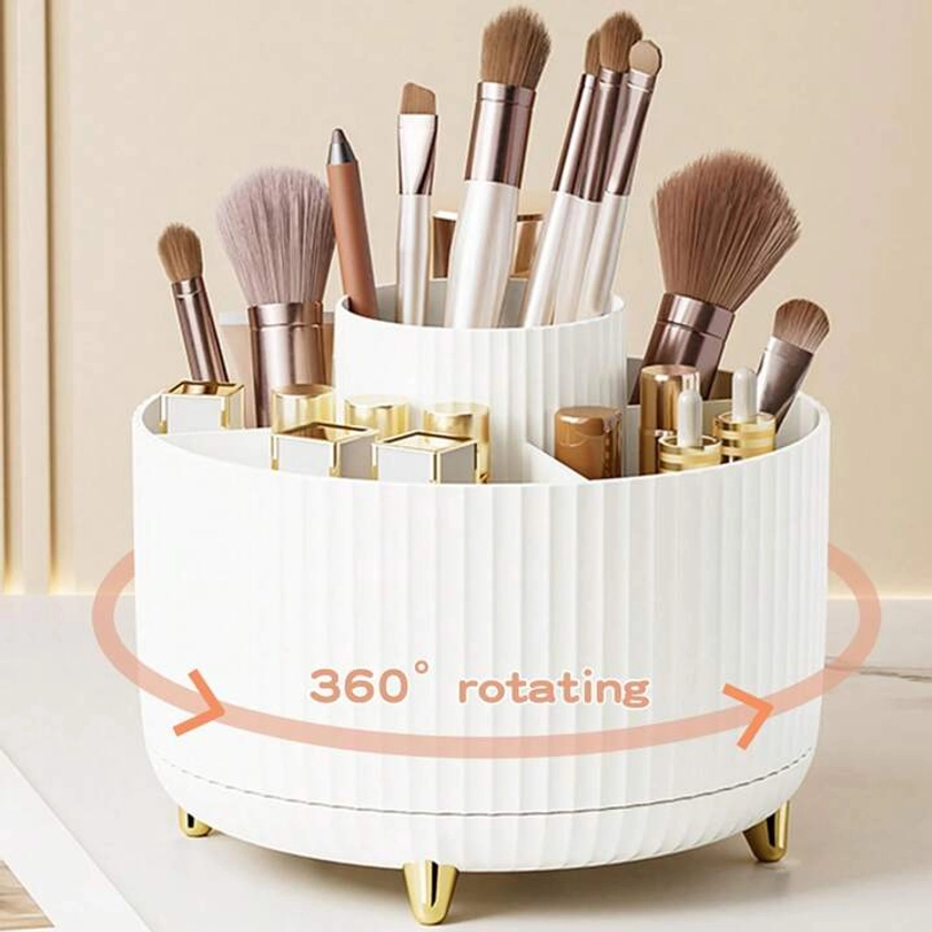 360° Rotating Makeup Brush Holder Organizer, Makeup Organizers Countertop, Makeup Organization Skincare Storage For Vanity, Desktop, Bathroom