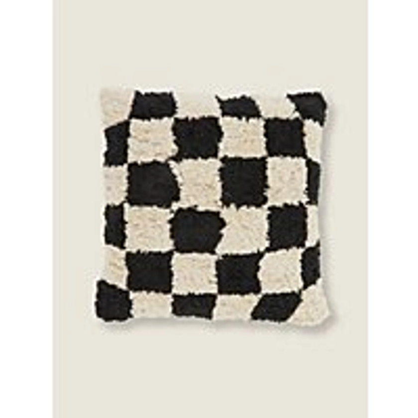 Black Tufted Checkerboard Cushion | Home | George at ASDA
