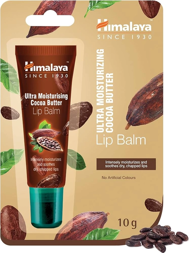 Himalaya Lip Balm Mousturising Cocoa Tube Rich Butter Care 10g, brown