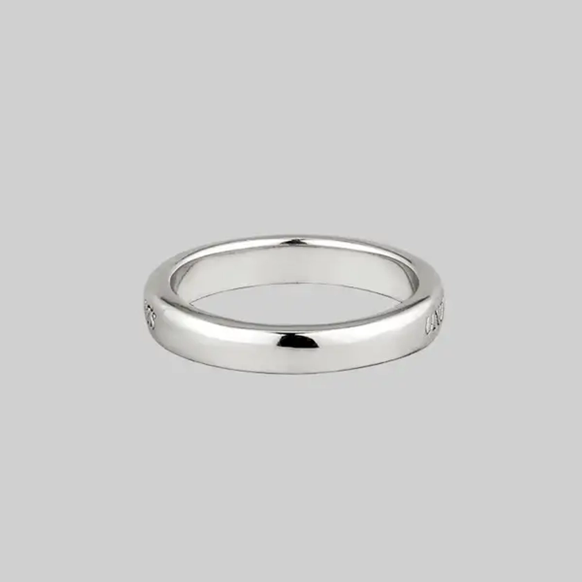 United Hearts Death Only Parts Posie Ring - Silver
