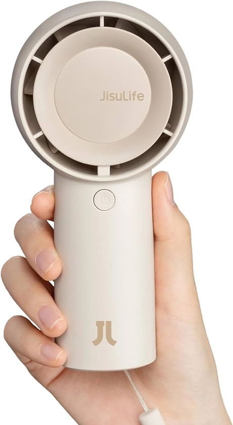 Amazon.com: JISULIFE Handheld Portable Turbo Fan [16H Max Cooling Time], 4000mAh USB Rechargeable Personal Battery Operated Mini Small Pocket Fan with 5 Speeds for Travel/Outdoor/Home/Office - Brown : Home & Kitchen