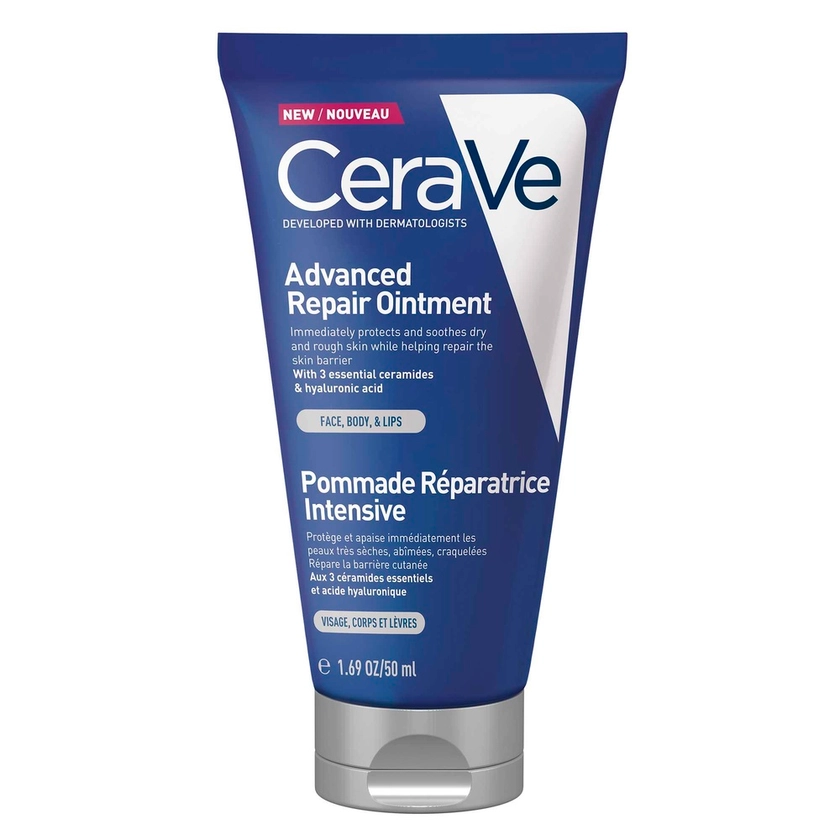 CeraVe | Pommade réparatrice intensive Soin réparateur protecteur visage, corps et lèvres pour peaux sèches et abîmées - 48 g