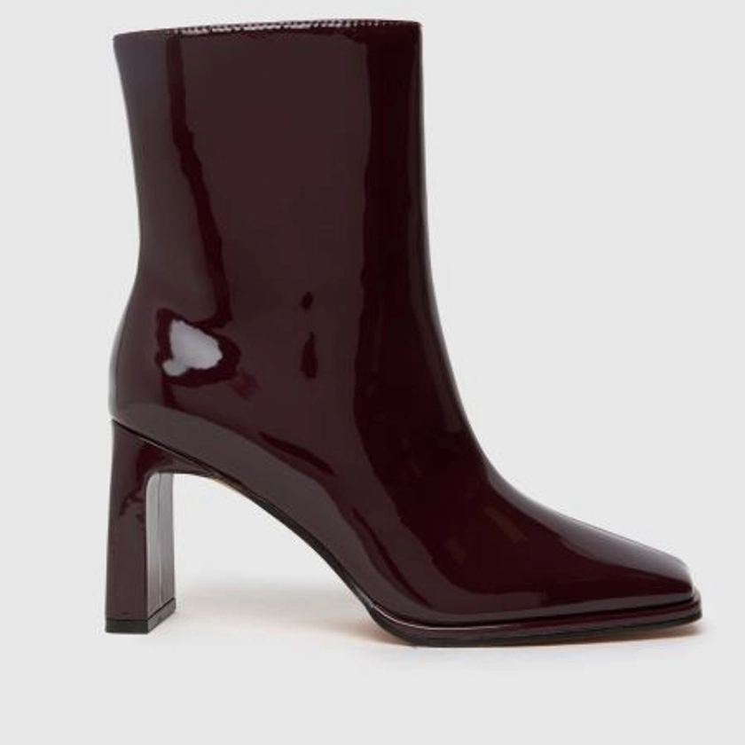 Womens Burgundy schuh Becca Square Toe Heeled Boots | schuh