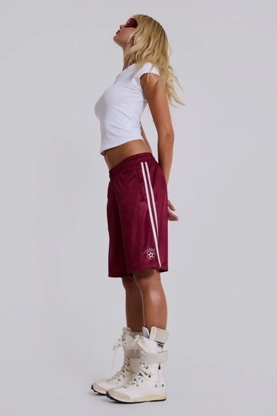 Burgundy Alyx Longline Football Shorts