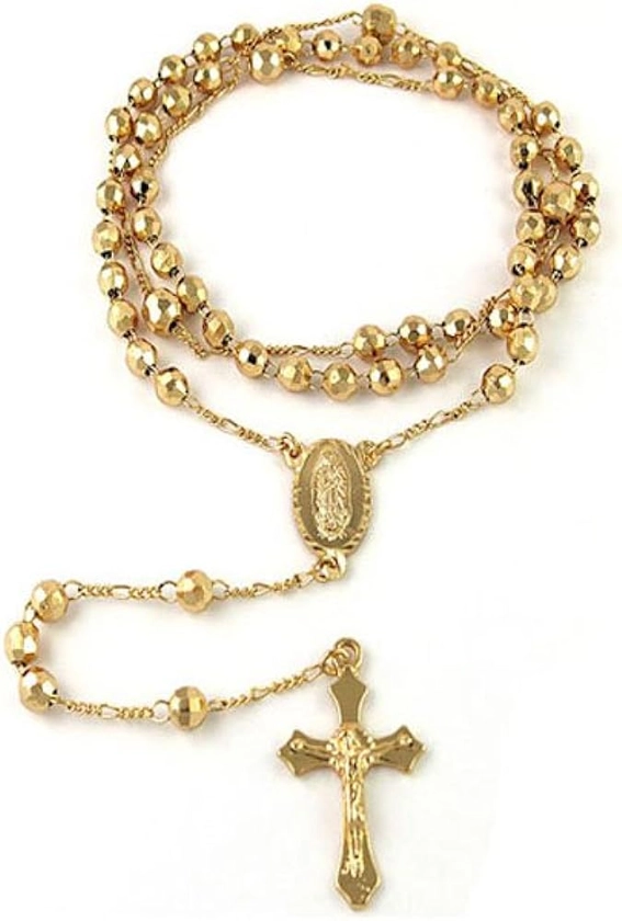 Verona Jewelers 24" Gold Plated Rosary Necklace