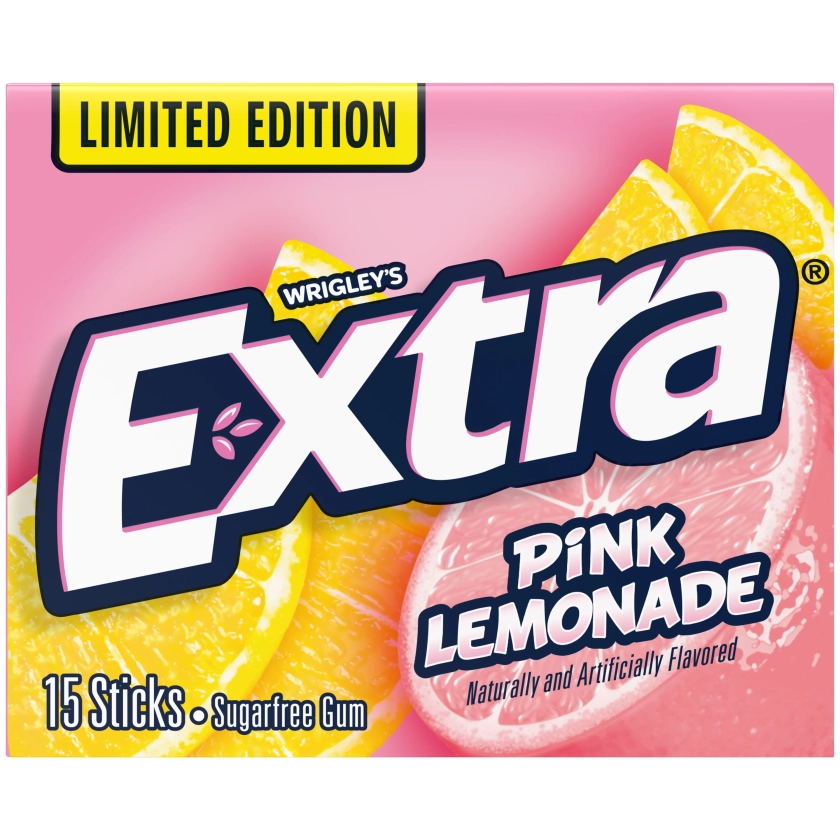 Extra Pink Lemonade Sugar Free Chewing Gum - 15 Sticks