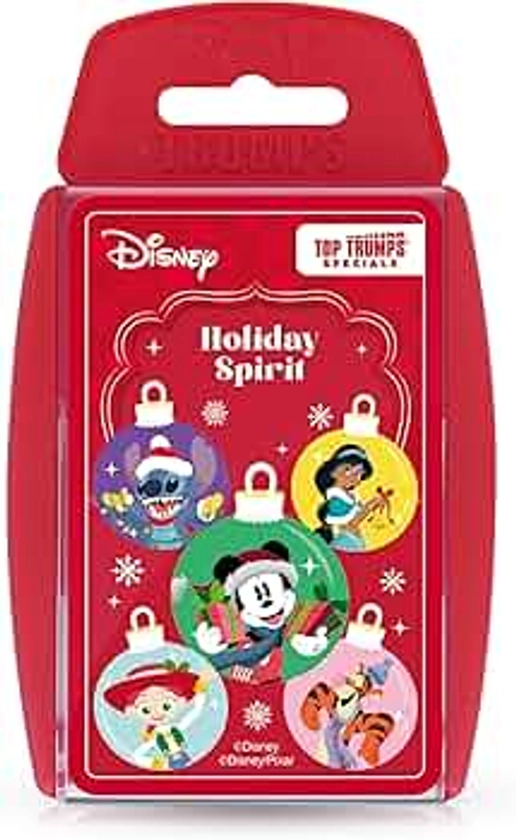 Top Trumps Disney Holiday Spirit Special Educational Card Game, Play with Stitch, Moana, Pluto and Tigger, great gift and Christmas stocking filler, for ages 8 plus