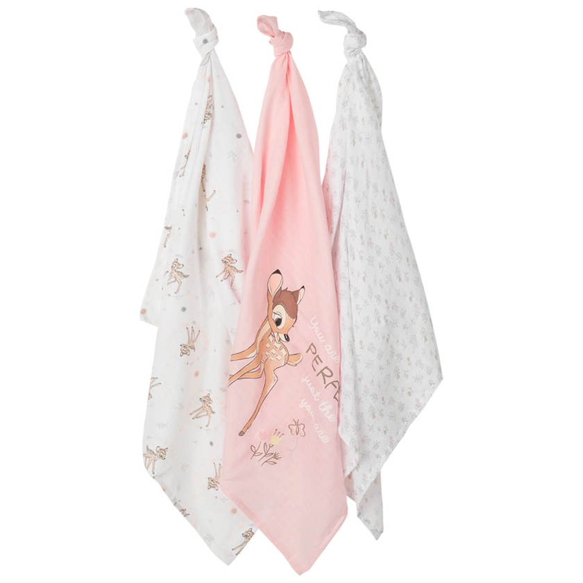 Lot de 3 langes en gaze de coton Bambi Disney