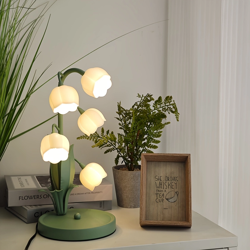 Retro Bedside Lamp Flower Table Lamp Living Room Bedside - Temu Canada