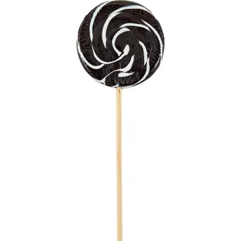 Large Black Swirly Lollipops, 6ct - Black Cherry Flavor