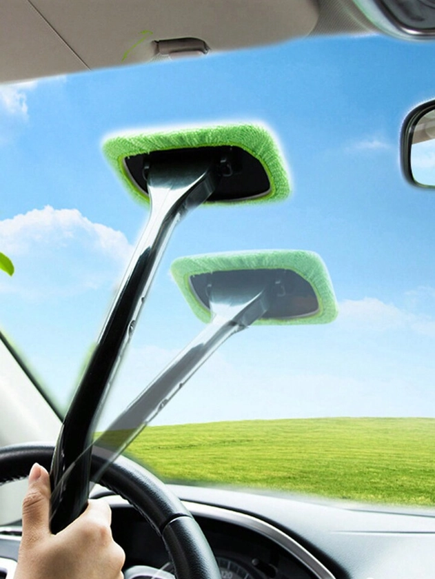 1pc Green Car Windshield Wiper Blade, Front Window Glass Scraper, Automobile Cleaning Tool For Car