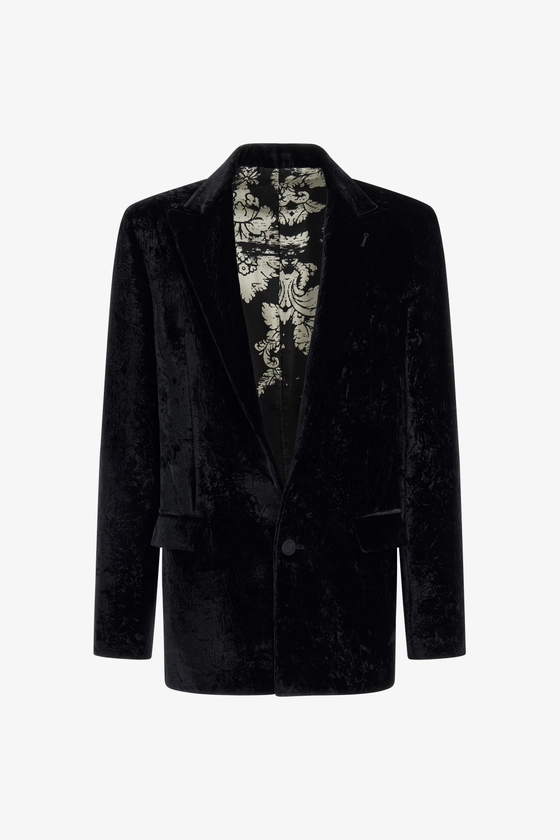 Blazer avec imprimé Broccato | Noir | Homme | Roberto Cavalli FR