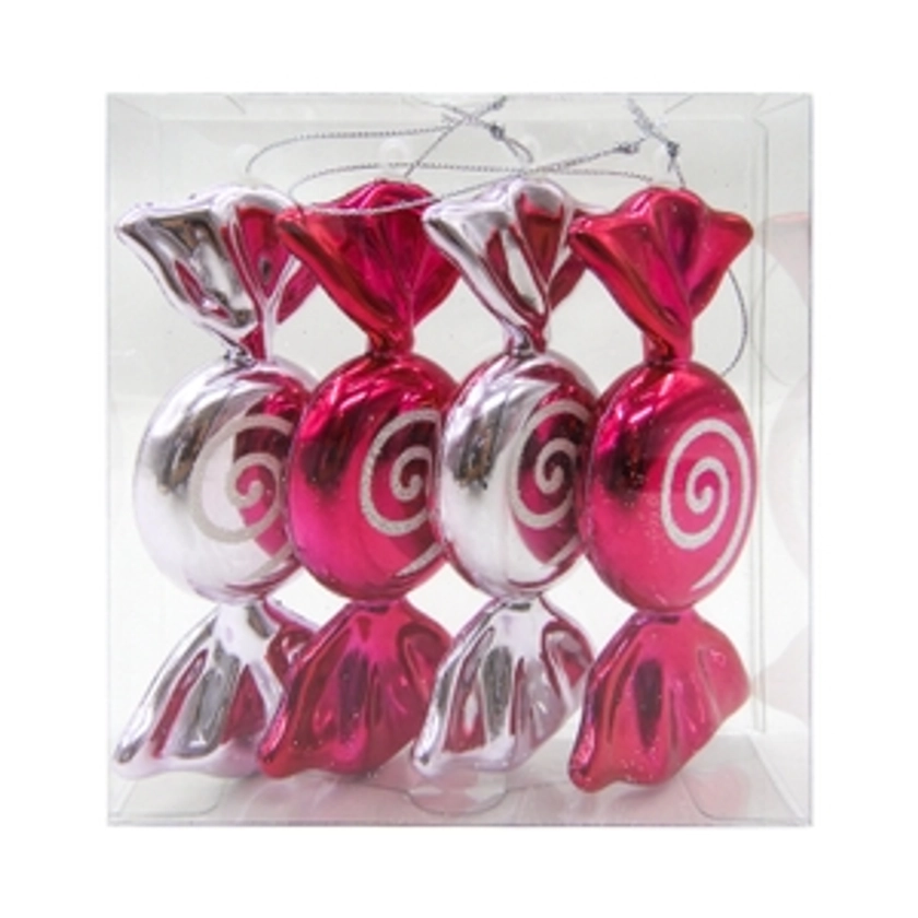 Pink Sweets Christmas Tree Decorations - Pack of 4