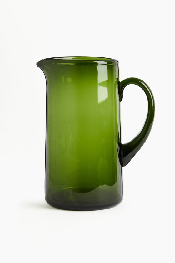 Tapered glass jug - Olive green - Home All | H&M GB