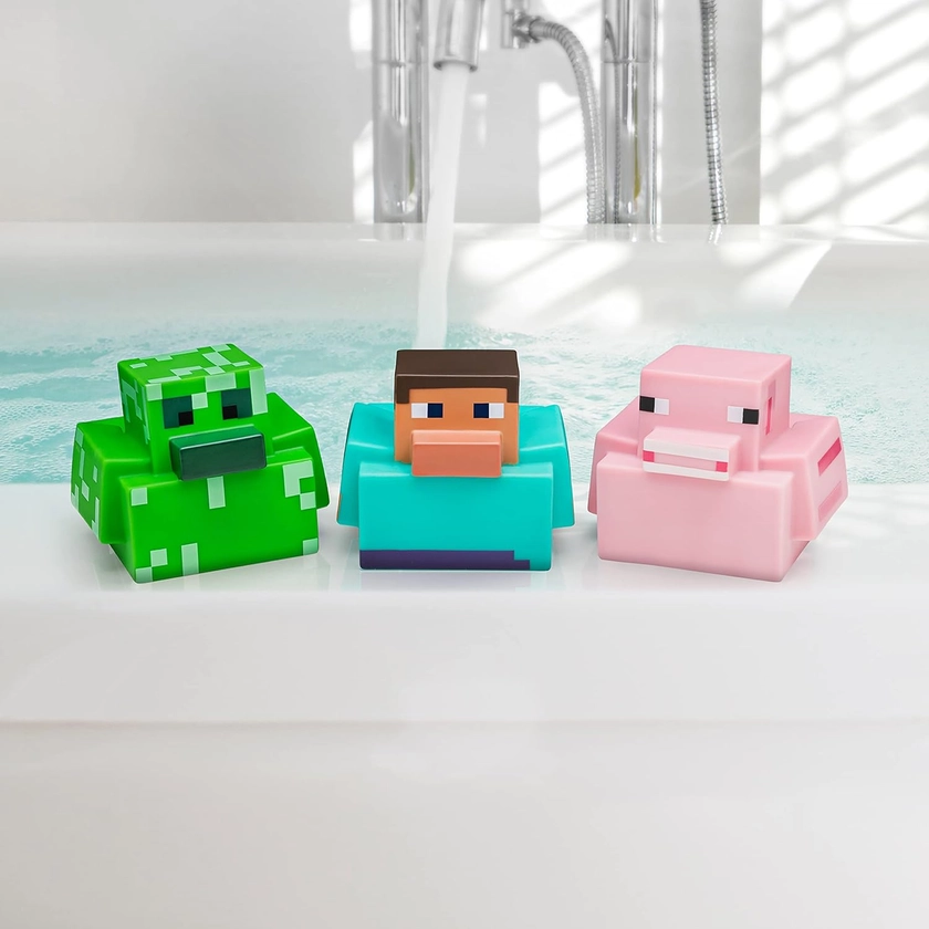 Minecraft Rubber Duckies, Set of 3 Minecraft Bath Ducks – BigaMart