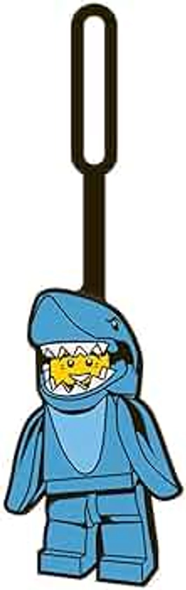 Lego Silicone Luggage Tag for Travel, Suitcase, Backpack, Summer Beach Bag - Shark Suit Guy (52540) Non-Toxic & Odorless with writable Surface on Back for ID Identification. Measures Approx. 6.5"