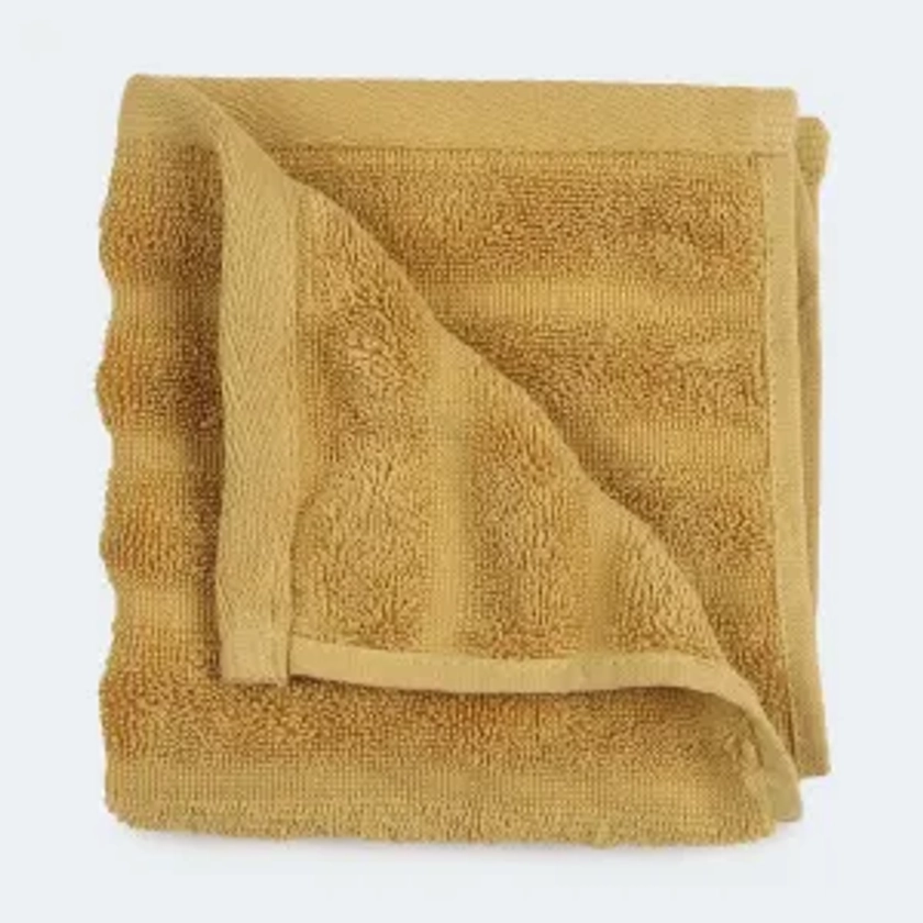 Thick Ribbed Australian Cotton Face Washer - Mustard