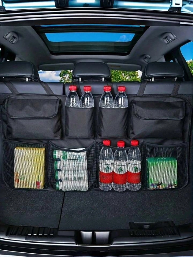 1pc Car Trunk Storage Bag Car Rear Seat Back Hanging Bag Car Storage Net Automotive Accessories