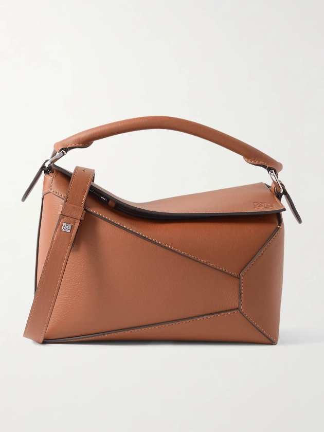 LOEWE Puzzle Edge small textured-leather shoulder bag | NET-A-PORTER